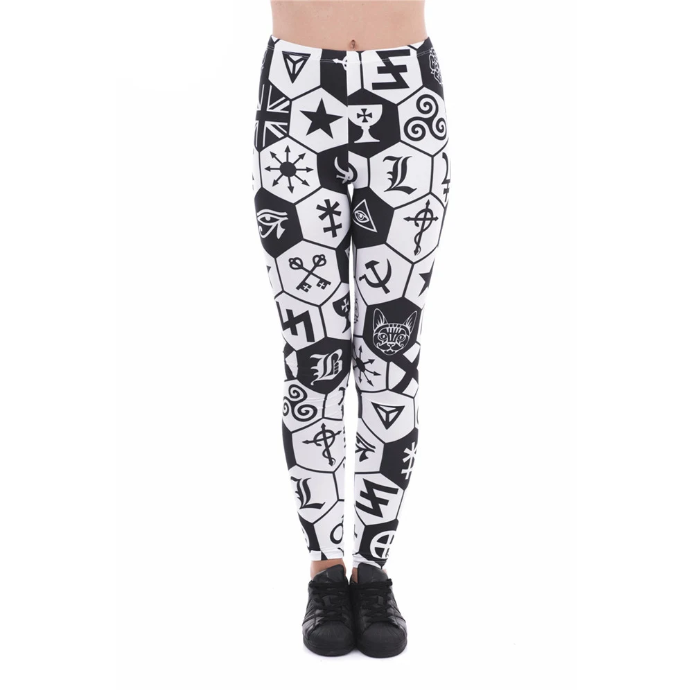 Calças esportivas cropped estampadas geométricas europeias e americanas de cintura alta, perfeitas para esportes e estilo. — foto 1
