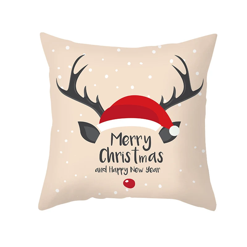 Fronha de Natal com estampa de desenho animado em pele de pêssego, macia e decorativa para a cama, ideal para presentes natalinos. — foto 21