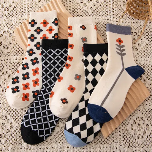 Title 2, Socks Female Literary Fan In Tube Cotton