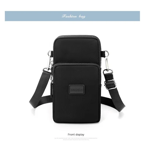 Title 15, Bolsa feminina crossbody Oxford, com suporte pa...