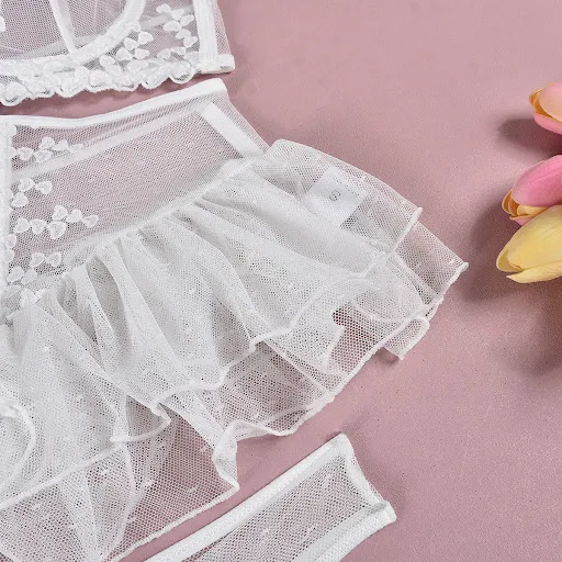 Title 11, Slim-fit meerlaagse tutu-rok van mesh