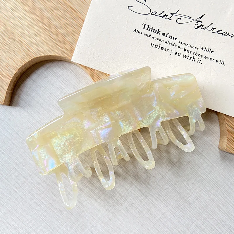 Fantasy colorful large acetate shark clip for secure, stylish hairstyles. A fun and vibrant accessory for all hair types — photo 1