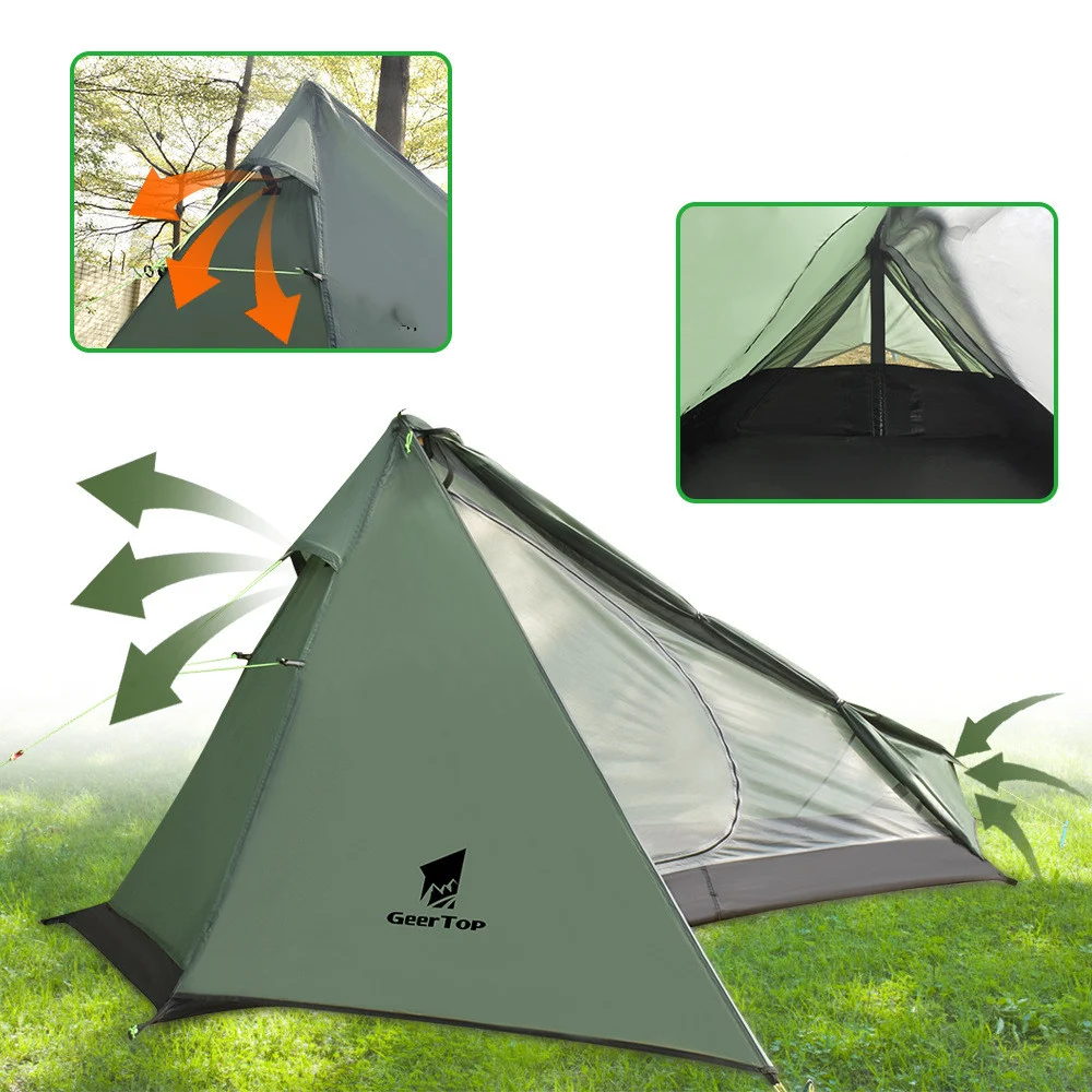 Title 2, Single Poleless Tent Full Set Right Opening for...