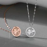 Colar Cupido Feminino, estilo frio, corrente de clavícula em ouro rosa, pingente de amor, perfeito para um toque romântico e delicado. — foto 9