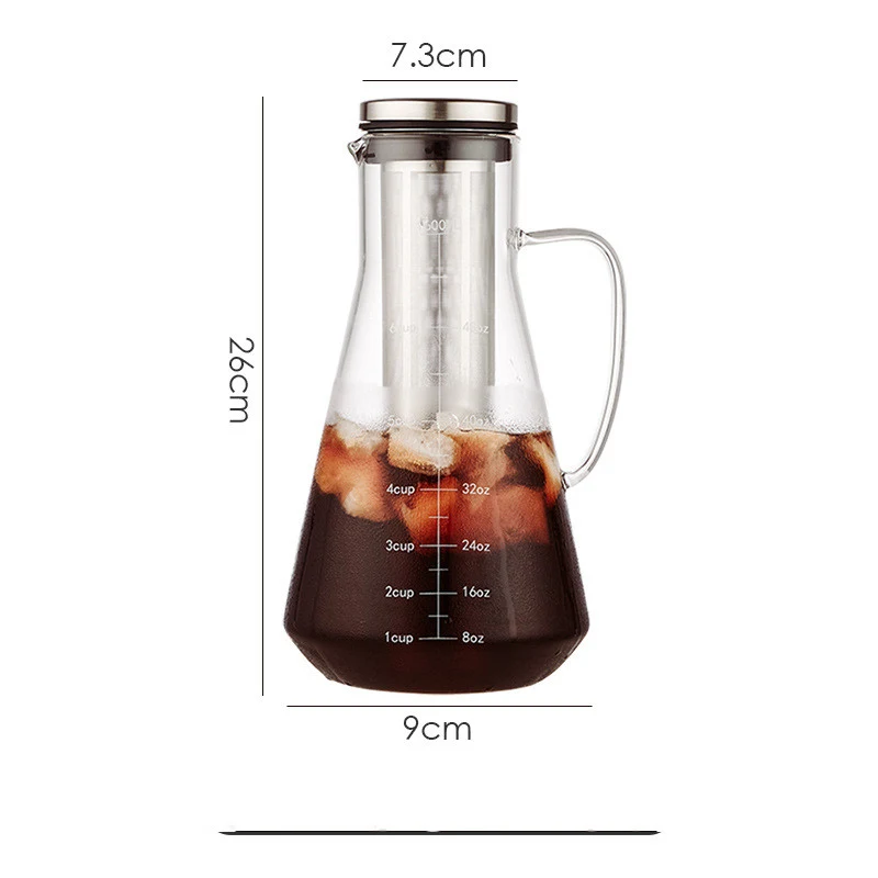 Title 17, Caffettiera in vetro Mocha Cold Brew. Filtro e ...