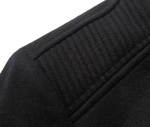 Title 7, Mens Coat Fleece Trench Coat Mid Length Knitte...
