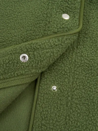 Title 11, Thick solid color round neck single-breasted lo...