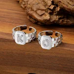 Anel de letras de zircônia com incrustações de cobre Vintage desgastado Adicione um toque vintage elegante e personalizado ao seu visual ou presenteie alguém especial. — foto 23