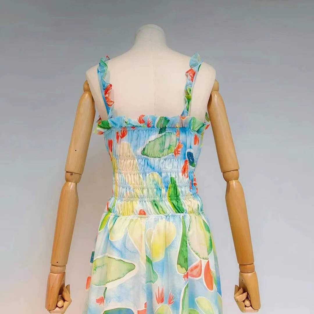 Title 8, Fashion Print Holiday Sling Strapless Long Type...