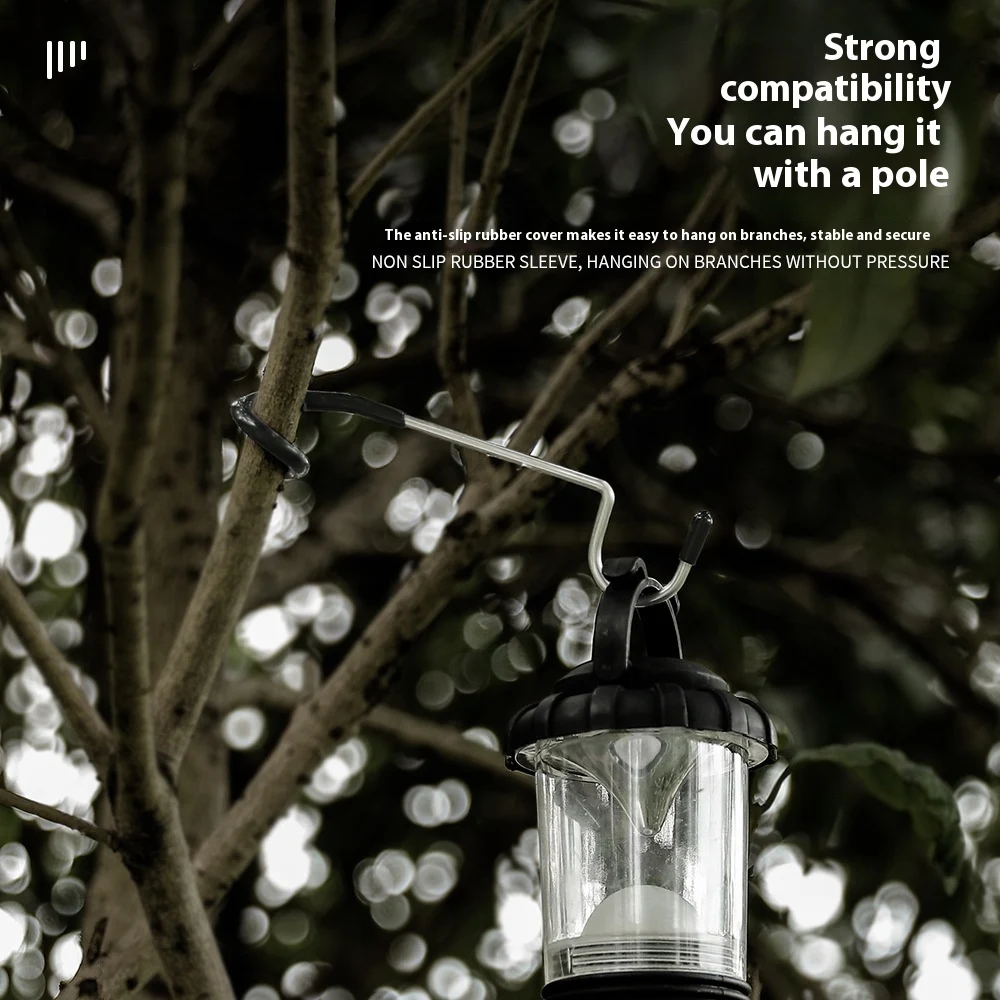 Multifunctional Outdoor Camping Light Pole with Non-slip Mini Hook, Stainless Steel, providing convenient and safe illum — photo 5