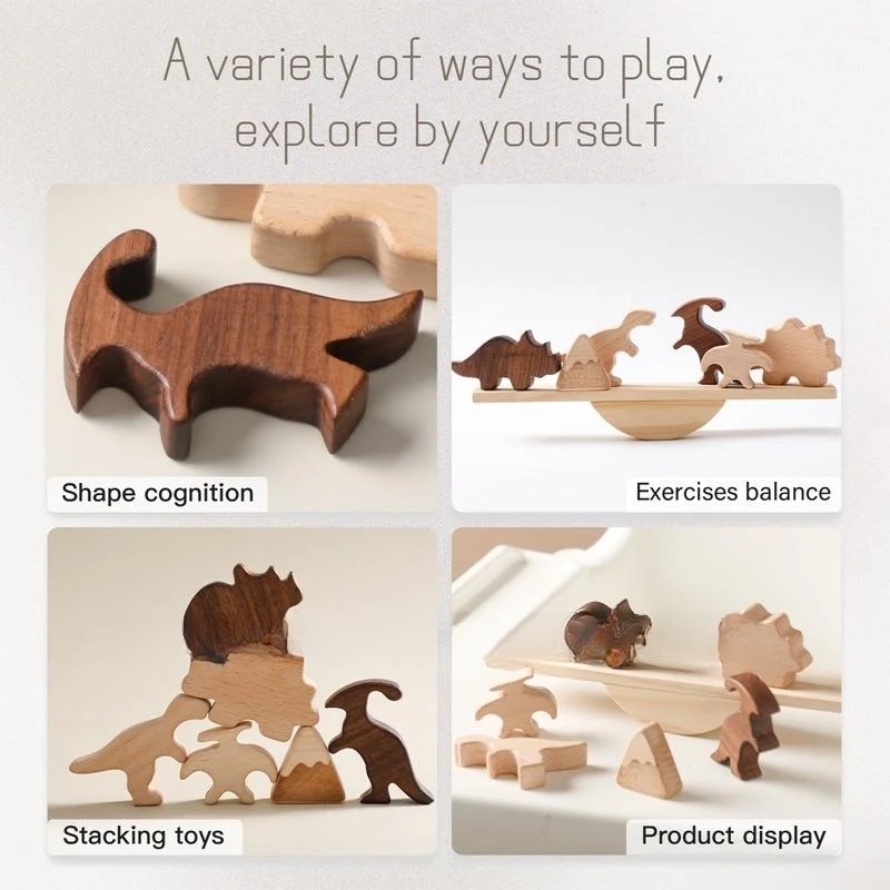 Wooden Forest Animal Balance Seesaw, an interactive toy for kids to develop balance and coordination, promoting fine mot — photo 4