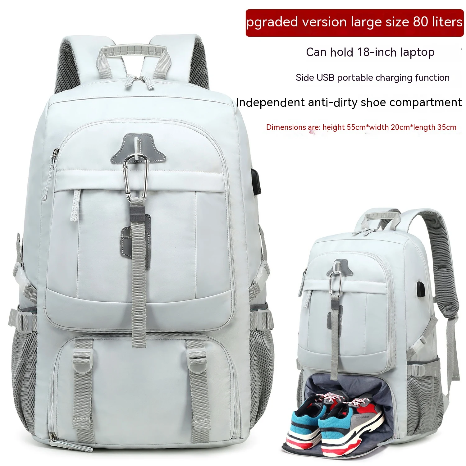 Mochila masculina de viagem para negócios, grande capacidade, ideal para viagens curtas. Conforto e organização garantidos. — foto 22