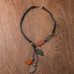 Colar pingente de folha de madeira estilo étnico Ornamento popular vintage feminino — foto 6