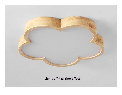 Title 7, Solid Wood Ceiling Lamp for Master Bedroom, Sim...