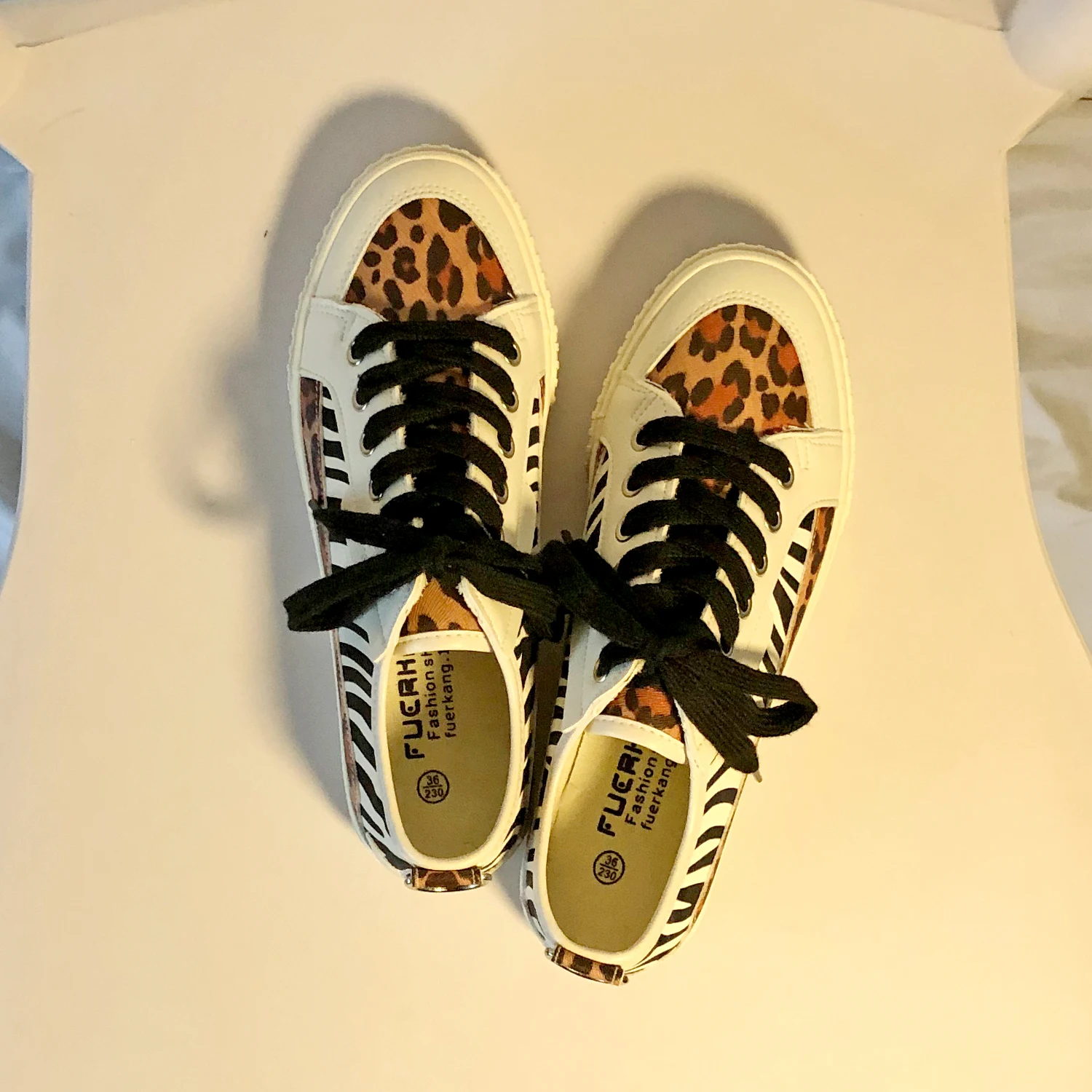 Title 2, Womens Zebra And Leopard Pattern Stitching Low...