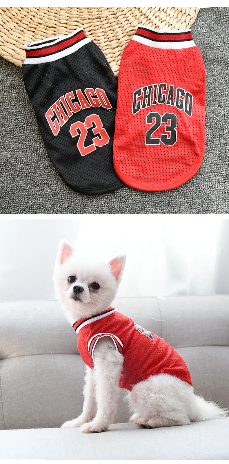 Pet Clothes Basketball Vest Large Mesh Summer Dog Clothes Breathable and Lightweight Keep your dog cool and comfortable — photo 7