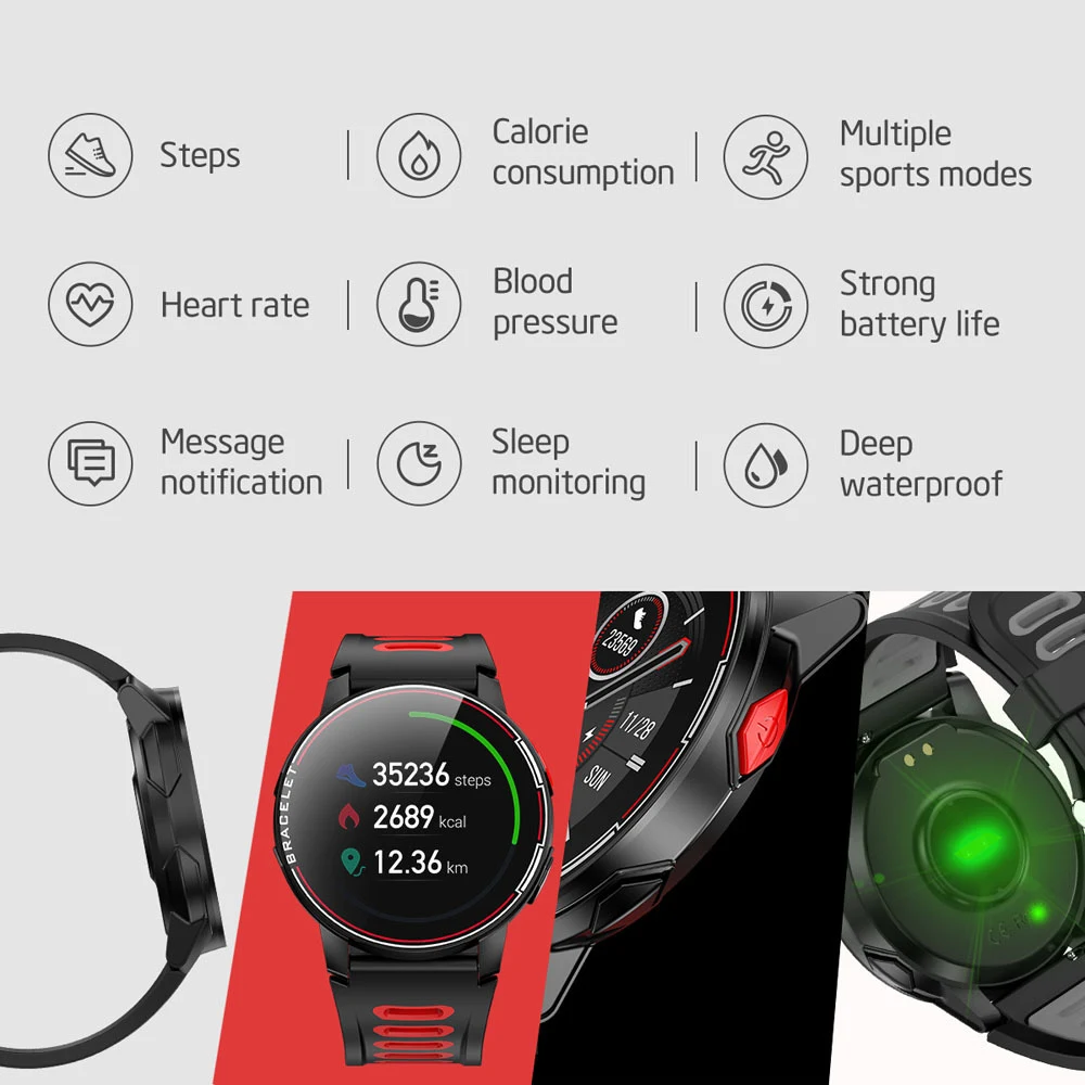 Smartwatch esportivo com tela sensível ao toque completa. Monitore atividades, receba notificações e aproveite um design moderno para um estilo de vida ativo. — foto 4