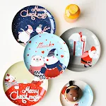 Prato de Cerâmica Natalino Pintado à Mão com Design de Desenho Animado, Ideal para Servir Refeições Festivas e Doces. — foto 16