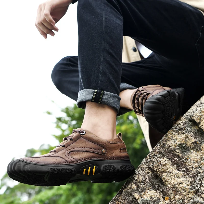 Personalized Leather Outdoor Casual Breathable Low-top Shoes, combining style and comfort for everyday adventures and ou — photo 1