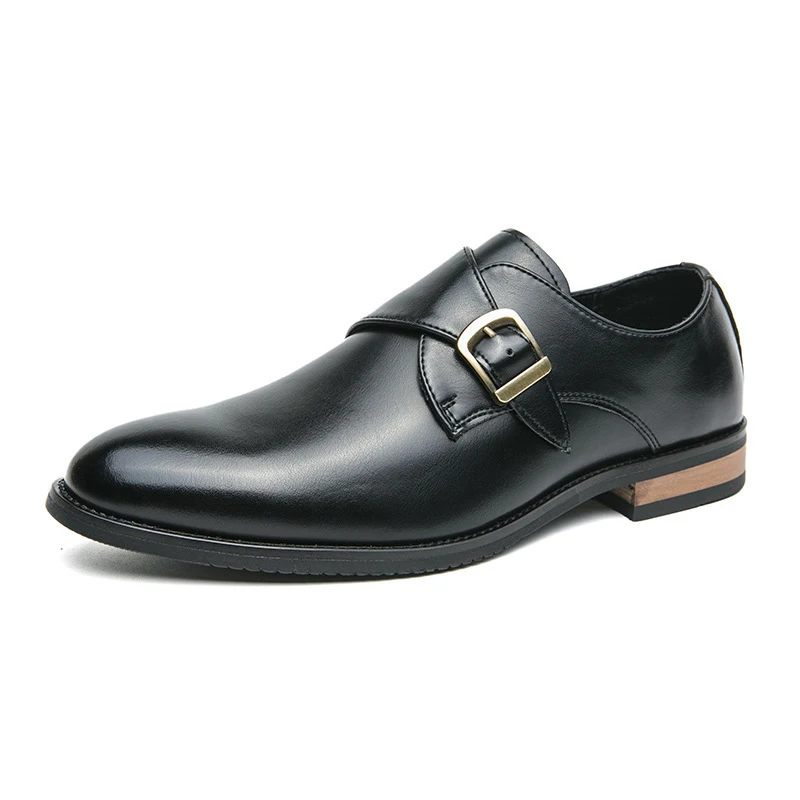Scarpe in pelle da uomo, formali, casual, traspiranti, con fibbia slip-on e rialzate, per un look elegante e confortevole. — foto 3