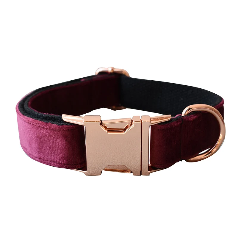 Title 1, Velvet Dog Collar with Double Microfiber Bowkno...