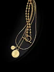 Colar Minimalista de Clavícula Três Temperamentos Retrato Design Elegante e Versátil Jóia de Três Camadas para um Look Sofisticado. — foto 7