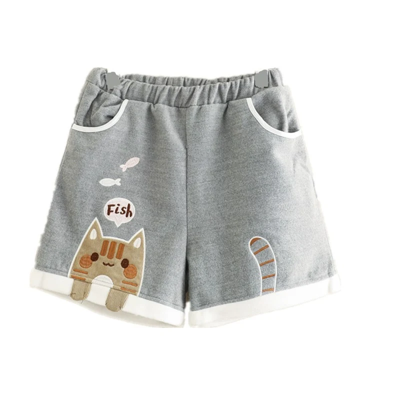 Title 3, Geborduurde lamscashmere wollen shorts met laar...
