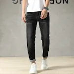 Zomer jeans voor heren, dun, licht van kleur, losse broek met rechte pijpen, perfect voor warme zomerdagen en comfort. — foto 6