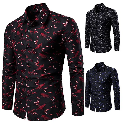 Title 5, New Style Long Sleeved Shirts Mens Printed Top...