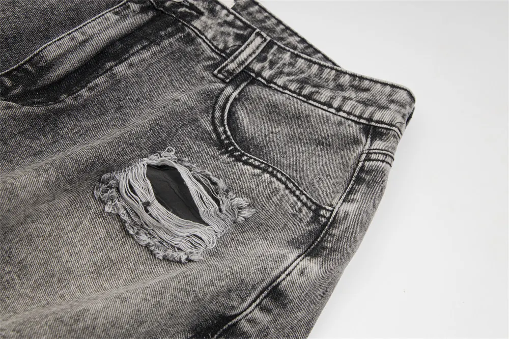 Men's Heavy Industry Distressed Washed Jeans Irregular Durable Comfortable Fit Unique Style Authentic Denim Trousers — photo 19