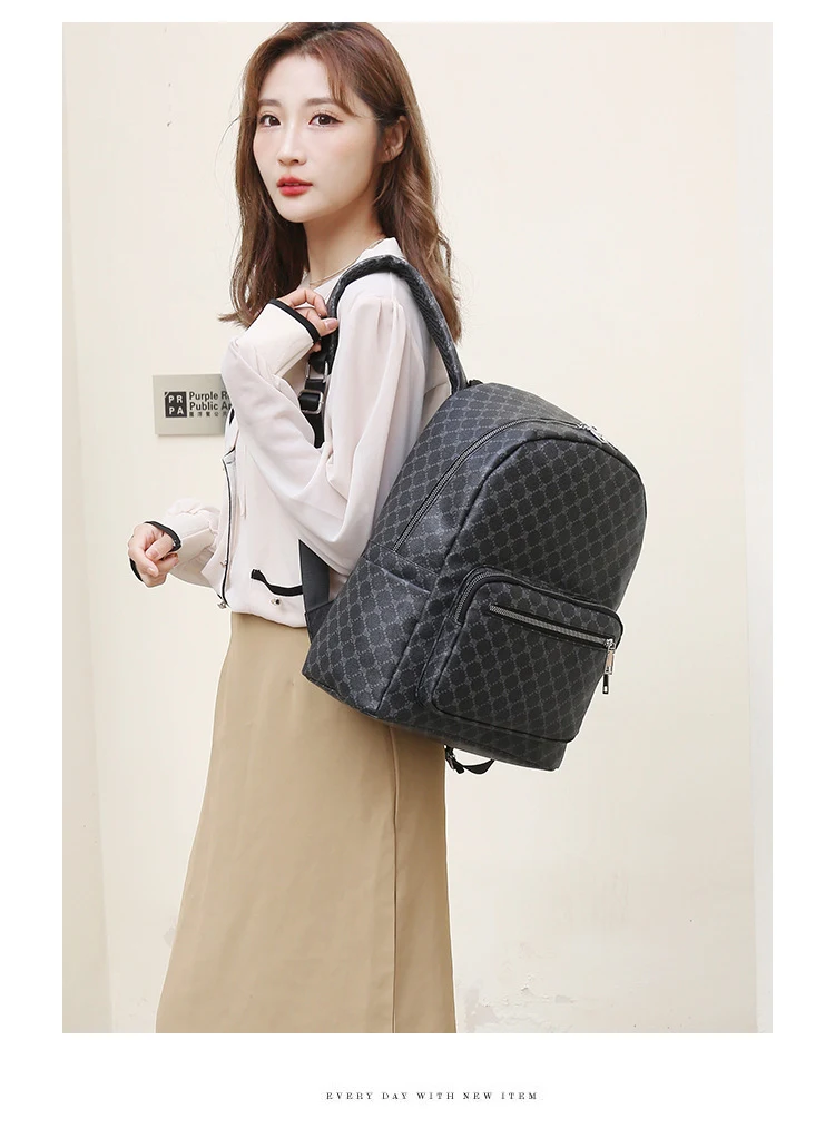 Mochila de couro estampada retrô, grande capacidade, unissex, estilo business casual europeu e americano, perfeita para trabalho, viagens e estudos. — foto 8