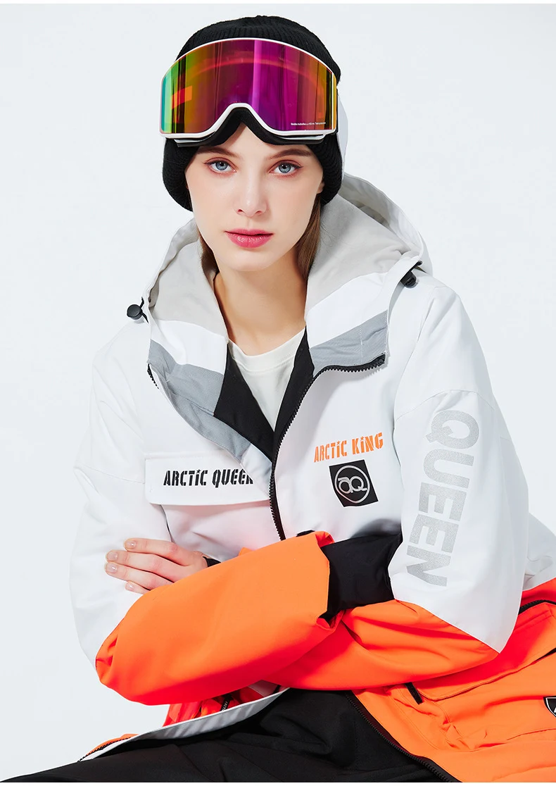 Traje de esqui casal masculino e feminino quente e espesso, modelos ideais para neve e frio intenso. Mantenha-se aquecido e protegido na montanha. — foto 39