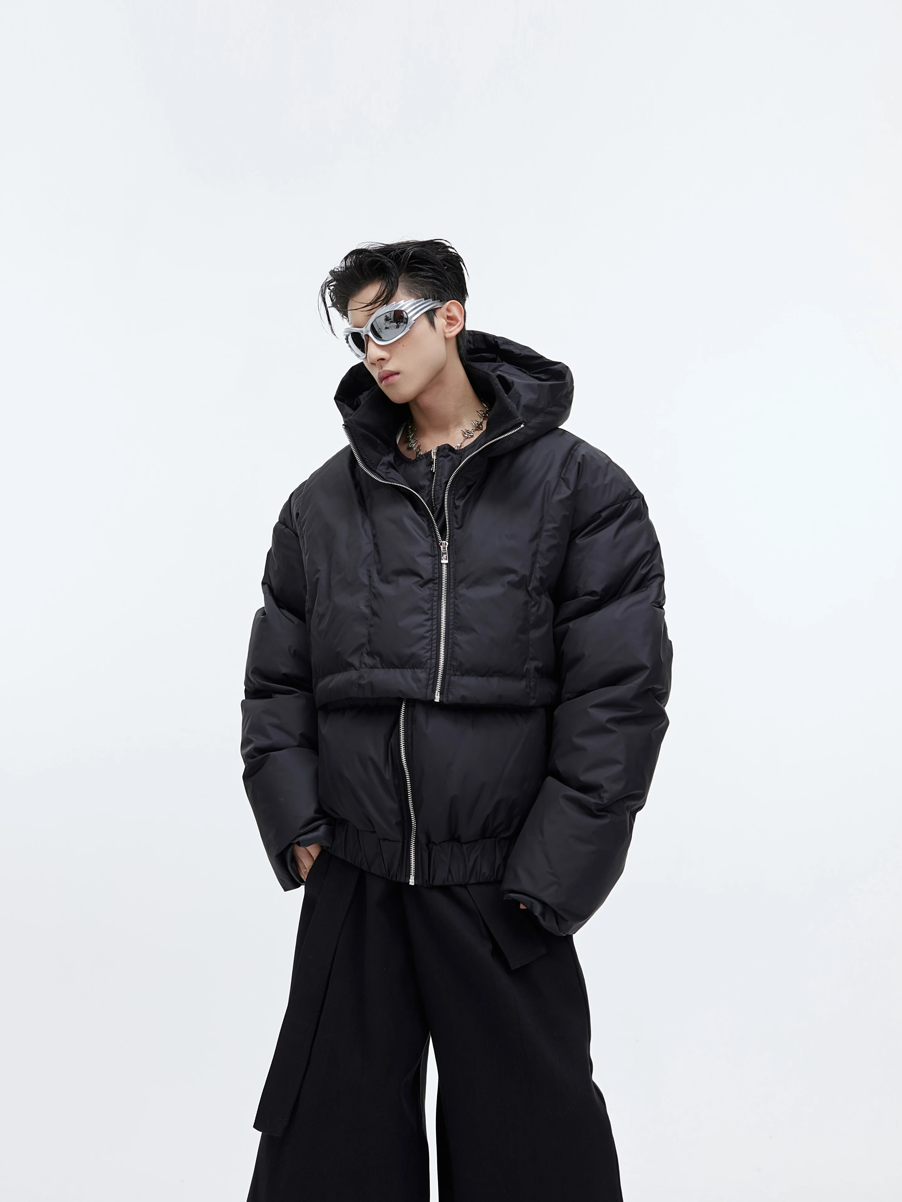 Title 6, Fake Two Design Hooded Coats for Men Ultimate c...