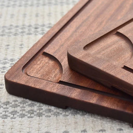 Title 4, Wooden Steak Pizza Board Western Food Plate. Se...