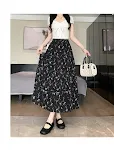 Saia feminina casual de verão com patchwork floral retrô francês. Desfrute de um estilo elegante e fresco para o seu dia a dia sob o sol. — foto 12