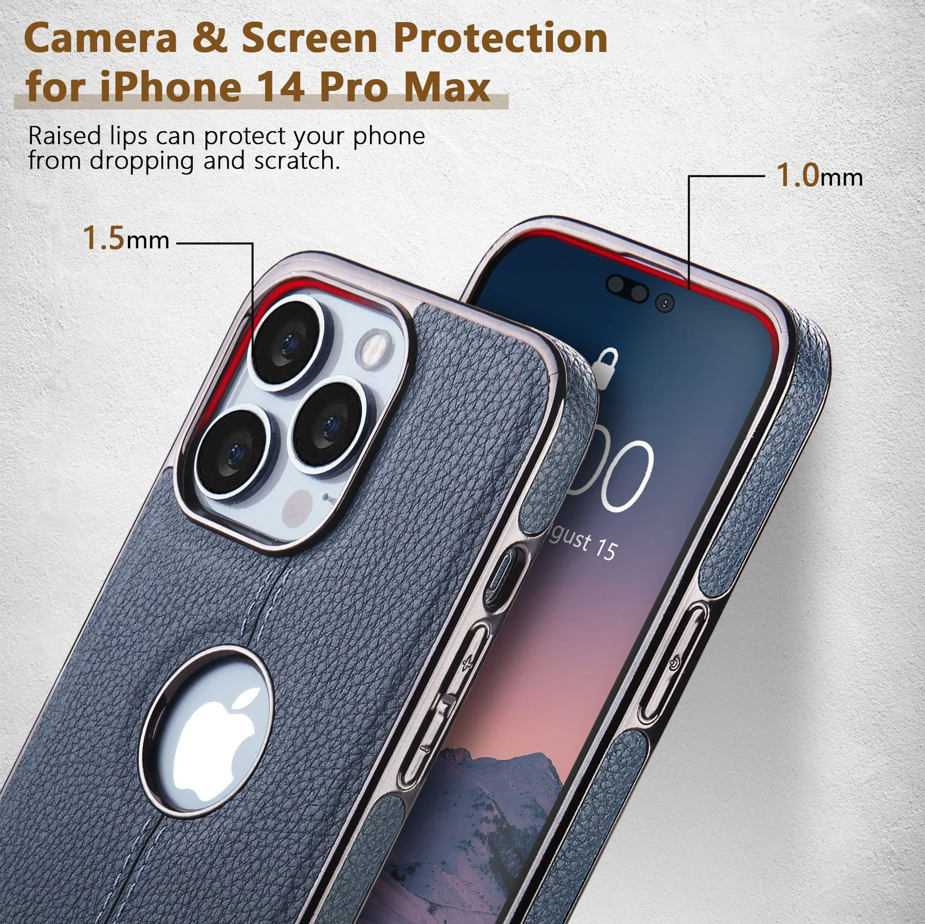 Title 14, Electroplated Car Line Leather Cell Phone Case....