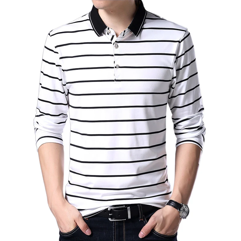 Title 2, Casual fashion black and white striped mens cl...
