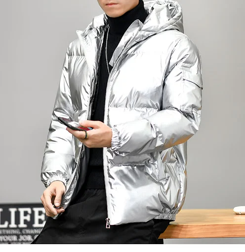 Title 30, Chaqueta acolchada corta de plumón para hombre ...
