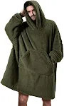Kapuzenpullover mit großen Taschen, Pullover, bequem, locker, doppelseitig, Fleece, dicker, tragbare Decke — foto 10