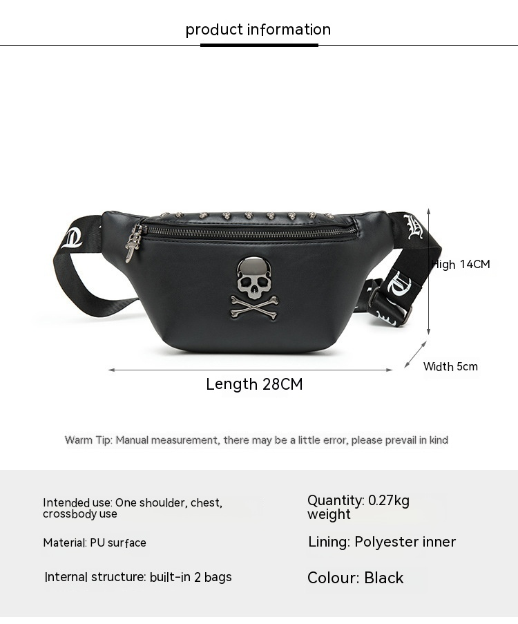 Title 1, Bolsa transversal pequena masculina com rebites...