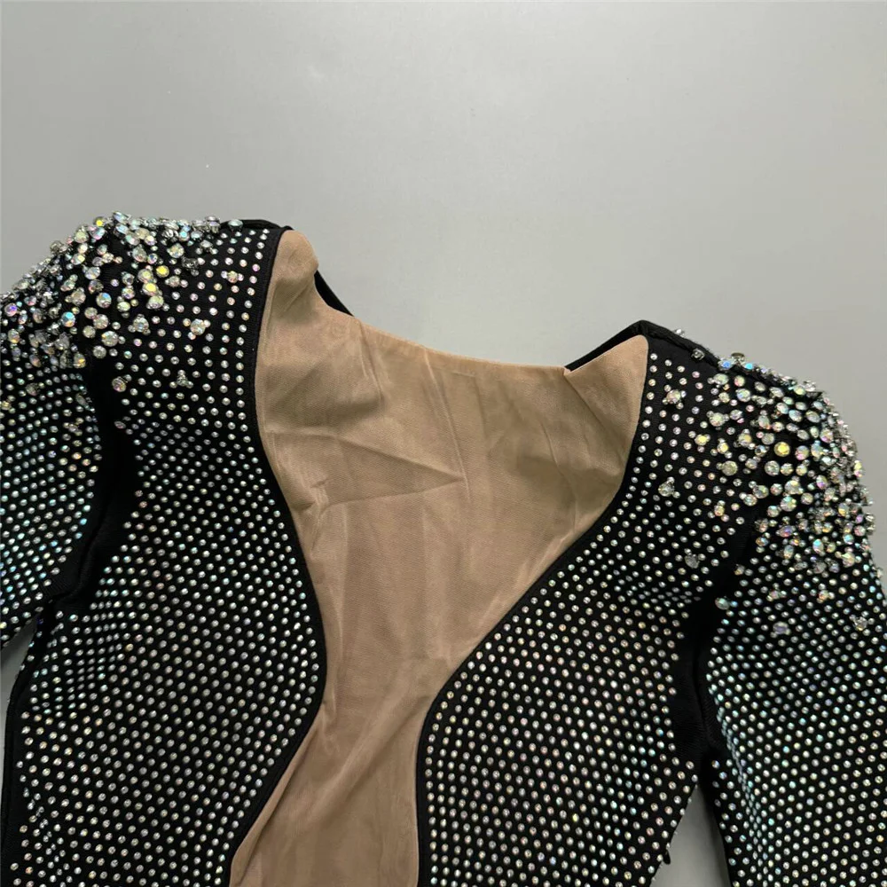 Title 13, Vestido Body Sexy com Strass, Justo e Cruzado. ...