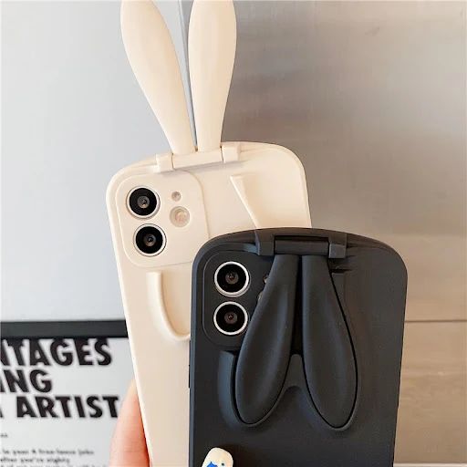 Title 9, Creative Anti-drop Bunny Ear Stand Phone Case. ...