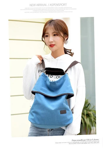 Title 9, Mode eenvoudige casual canvas rugzak, perfect v...