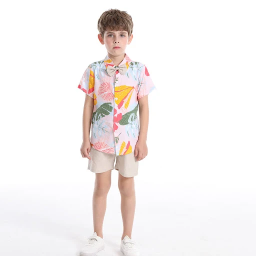 Title 3, Summer Boys Casual Short-sleeved Printed Shirt...