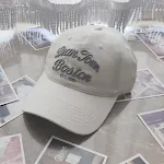 Baseball cap heren zomer, zachte top, borduursel, all-match, pet met letters, grote hoofdomtrek, buitenshuis, zonnehoed. — foto 10