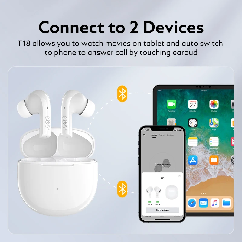 Fone de ouvido Bluetooth sem fio esportivo com redução de ruído para chamadas. Liberdade de movimento, som nítido e chamadas sem interferências para esportes — foto 7