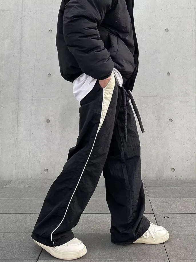 Title 5, Elegant Trousers Solid Color Mens Loose Fit Ex...