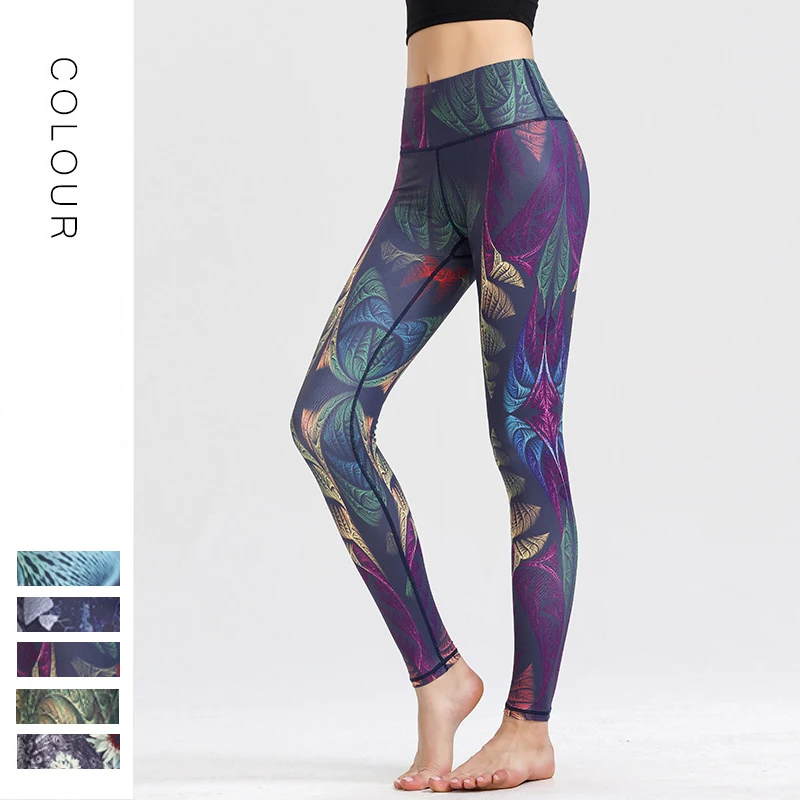 Title 8, Printed Yoga Pants Womens Tight High Waist Com...