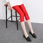 Fluorescent Seven-point Leggings, Shiny Solid Color Gloss Pants for a vibrant, eye-catching look. Perfect for fitness, d — photo 7