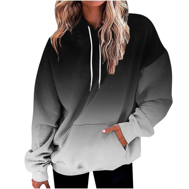 Impressão digital de suéter com capuz feminino — foto 7